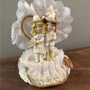 Vintage Western Cowboy Wedding Cake Topper